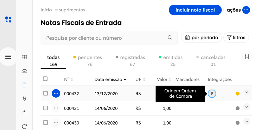 Marcador Ordem de Compra Vinculada